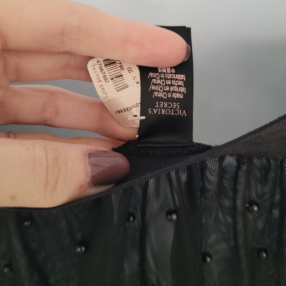 NWT Rare Deadstock Victoria's Secret Beaded Sheer Tulle Sexy Leather Midi Skirt - Picture 11 of 16